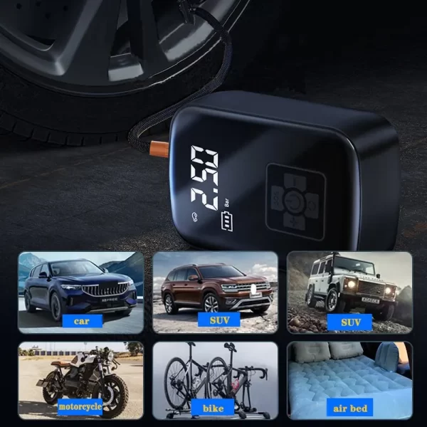 Wireless Car Air Compressor Electric Tire Inflator Pump for Motorcycle Bicycle Boat AUTO Tyre Balls 3